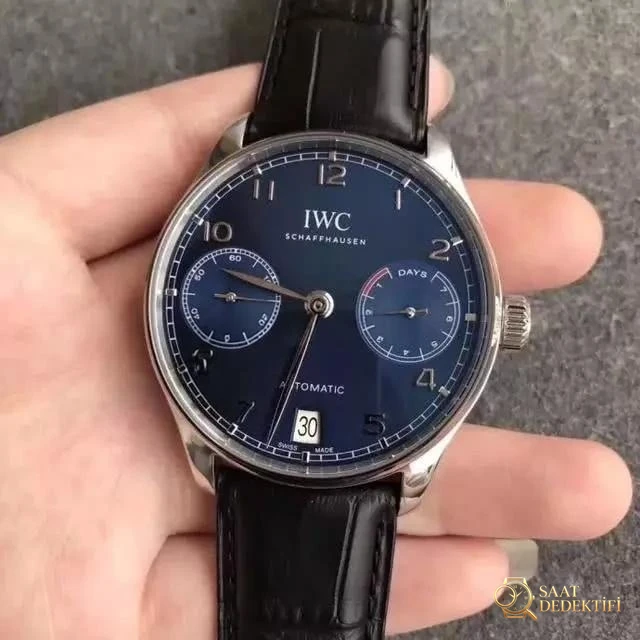 ZF Factory IWC Portugieser Yedi Gün Güç Rezervi V5 Versiyon Mavi Kadran İncelemesi - Kadran Detayı ve Bezel İşçiliği