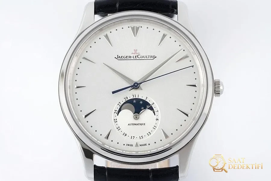 ZF Factory Jaeger-LeCoultre Master Ay Evreli beyaz kadran replika saat işçilik kalitesi nasıl-ZF saat - Kasa Profili ve Kurma Kolu İncelemesi