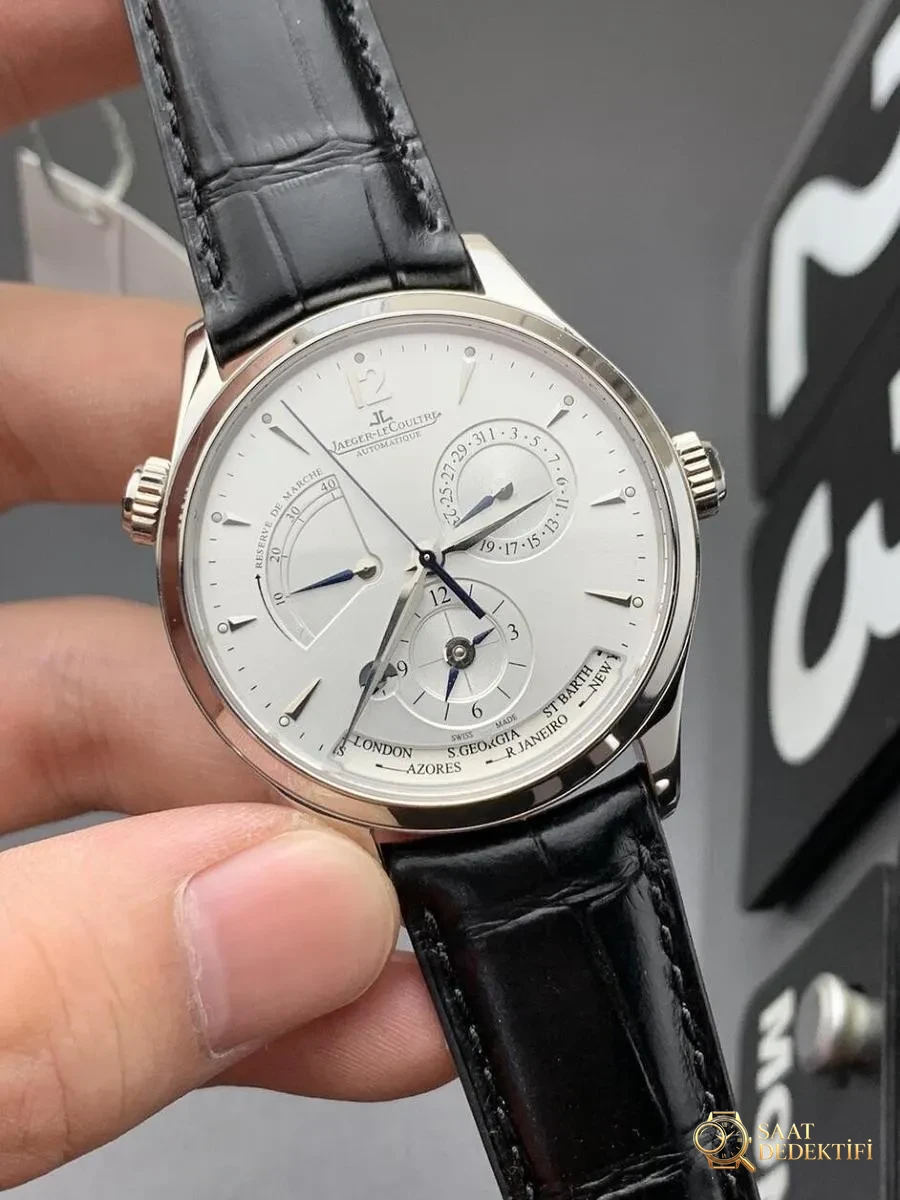 ZF Factory Jaeger-LeCoultre Master Geographic serisi 1428421 kol saati - Kadran Detayı ve Bezel İşçiliği