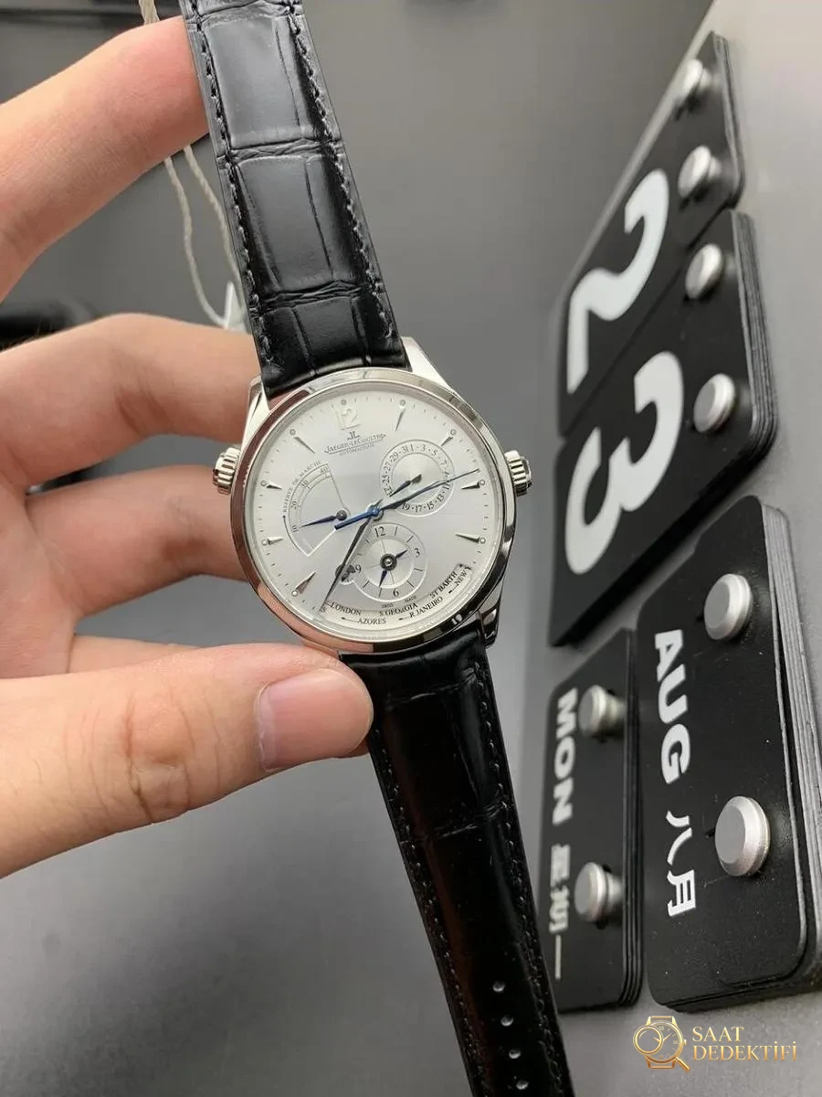ZF Factory Jaeger-LeCoultre Master Geographic serisi 1428421 kol saati - Makro Kadran ve İndeks İşçiliği