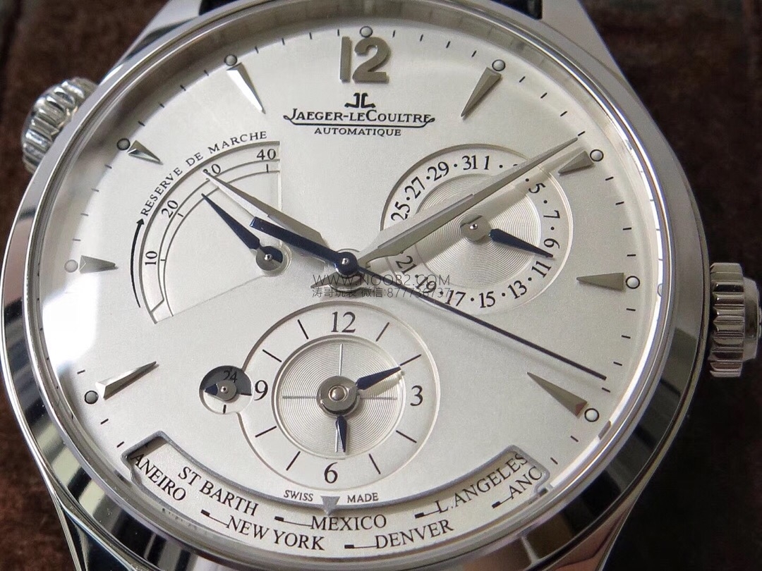 ZF Factory Jaeger-LeCoultre Master Serisi Q1428421 Geographic replika saat incelemesi — 4. fotoğraf