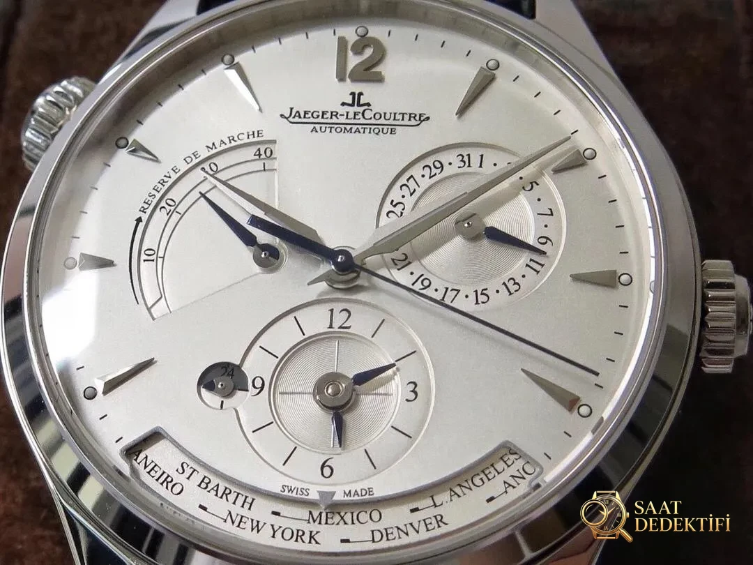 ZF Factory Jaeger-LeCoultre Master Serisi Q1428421 Geographic replika saat incelemesi - Arka Kapak ve Mekanizma Detayı