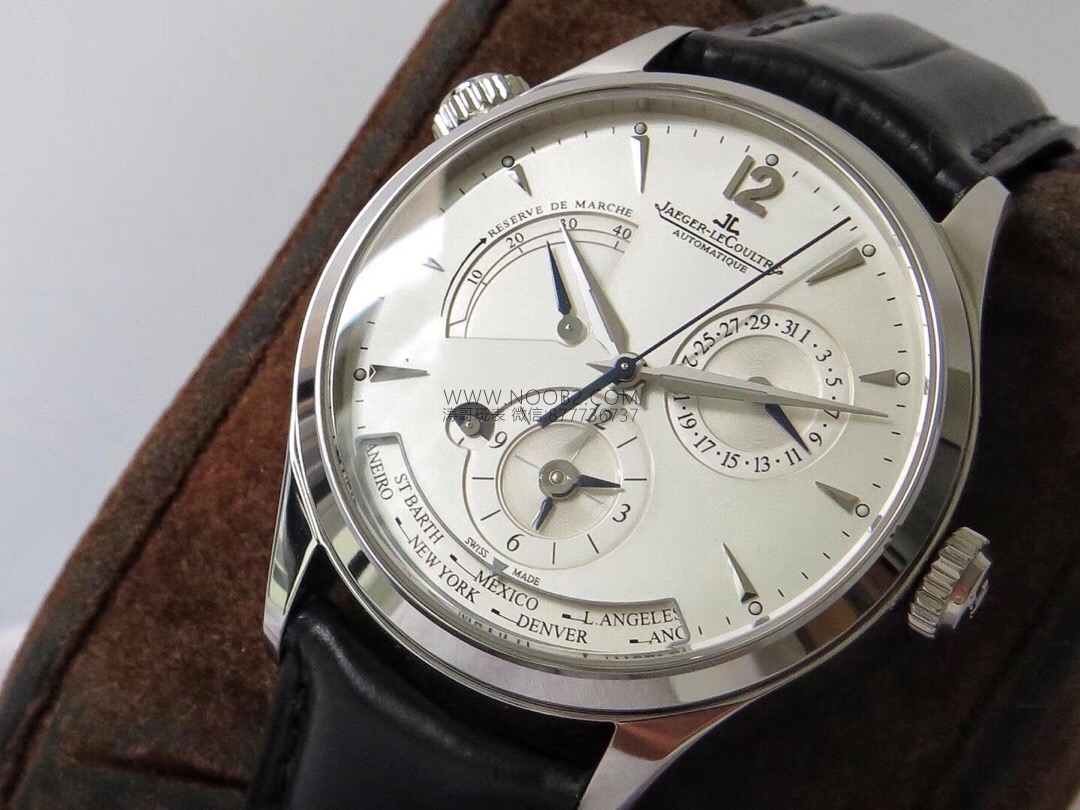 ZF Factory Jaeger-LeCoultre Master Serisi Q1428421 Geographic replika saat incelemesi — 6. fotoğraf