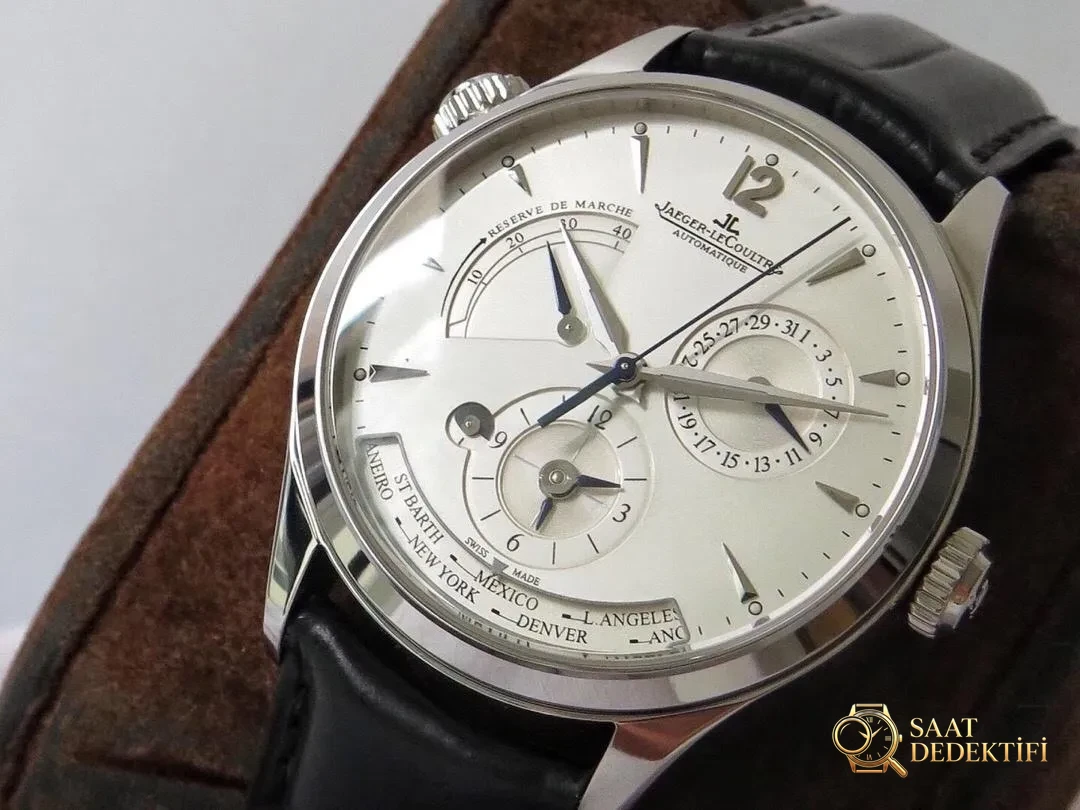 ZF Factory Jaeger-LeCoultre Master Serisi Q1428421 Geographic replika saat incelemesi - Makro Kadran ve İndeks İşçiliği