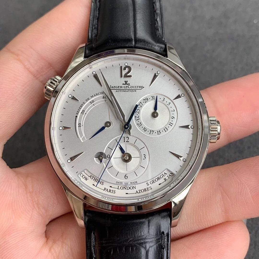 ZF Factory Jaeger-LeCoultre Master Serisi Q1428421 Geographic replika saat incelemesi — 11. fotoğraf