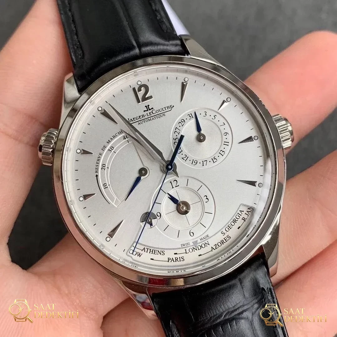 ZF Factory Jaeger-LeCoultre Master Serisi Q1428421 Geographic replika saat incelemesi - Genel Açı ve Estetik Duruş