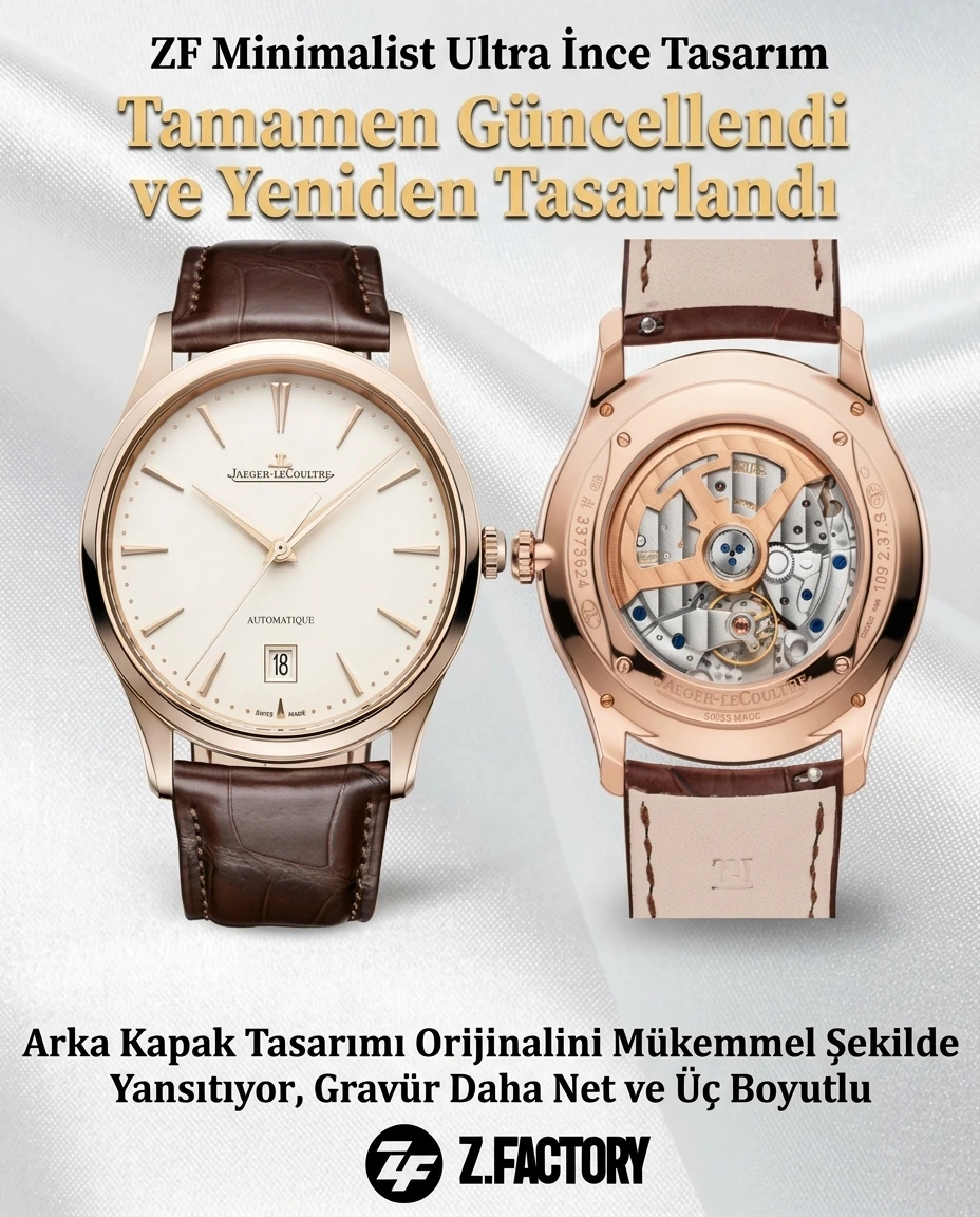 ZF Factory Jaeger-LeCoultre Master Ultra Thin 1288420 V3 versiyonunda hangi noktalar geliştirildi? - Kasa Profili ve Kurma Kolu İncelemesi