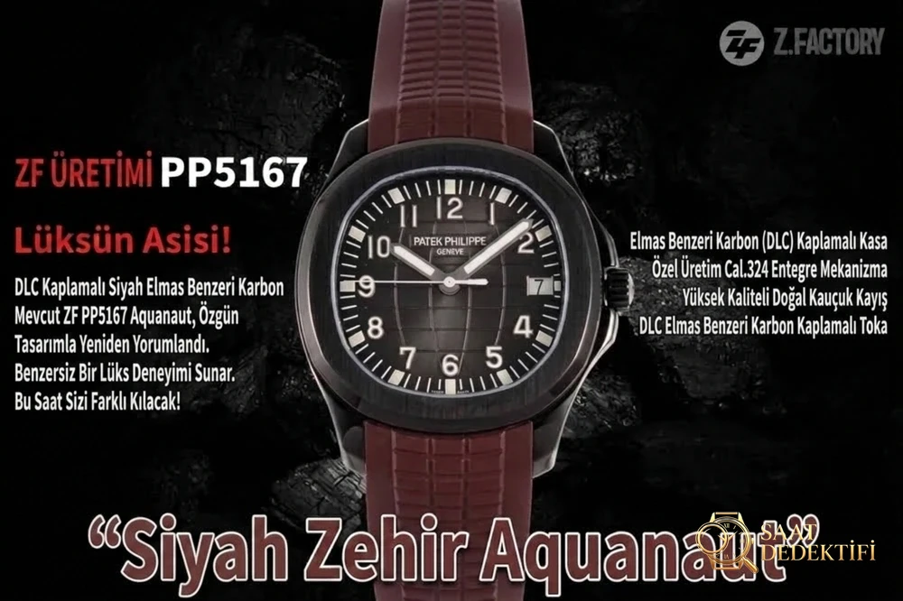 ZF Factory Patek Philippe El Bombası «Kara Venom» 5167 Detaylı İnceleme - Fosfor ve Super-LumiNova Gece Görünümü