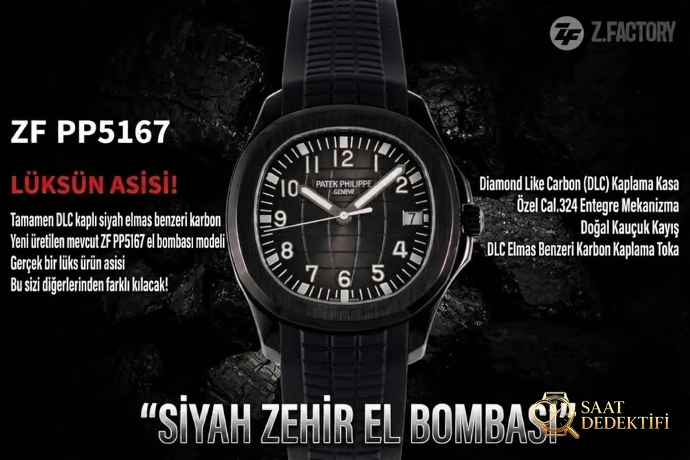 ZF Factory Patek Philippe El Bombası «Kara Venom» 5167 Detaylı İnceleme - Yan Profil ve Kordon Bağlantısı