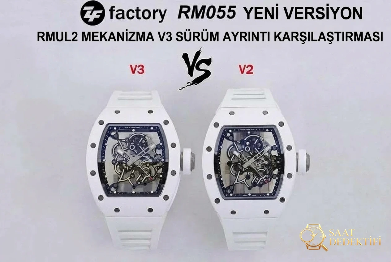 ZF Factory Richard Mille RM-055 V3 Versiyonu — Beyaz Efsane, Yeni Neslin Saat Kralı! - Kasa Profili ve Kurma Kolu İncelemesi