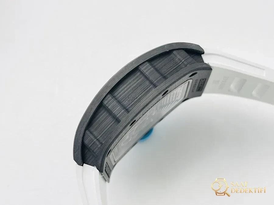 ZF Factory Richard Mille RM055 Mavi Bezel Karbon Fiber Sınırlı Seri Kol Saati İncelemesi - Arka Kapak ve Mekanizma Detayı