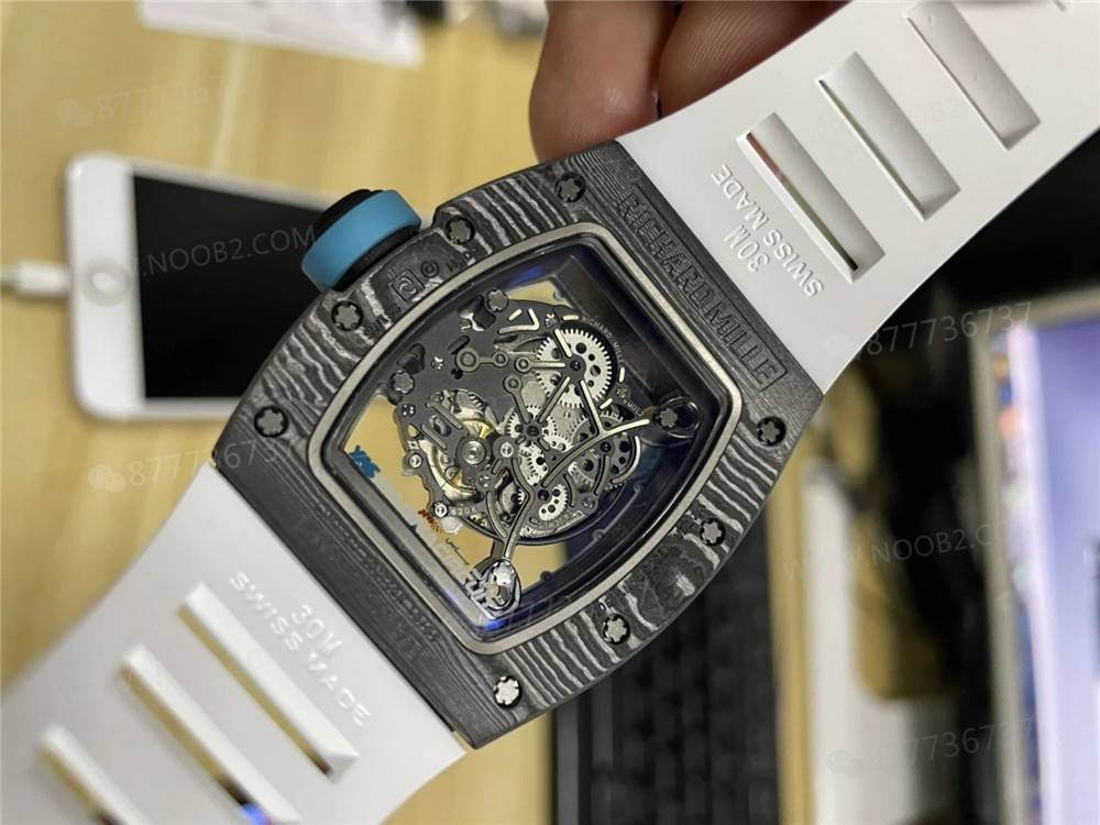 ZF Factory Richard Mille RM055 NTPT Karbon Fiber Tiffany Blue - Abu Dhabi Yas Marina Pisti Sınırlı Üretim Replika Saat — 7. fotoğraf