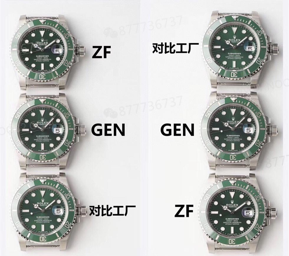 ZF Factory Rolex Yeşil Su Hayaletinin orijinal ve piyasadaki versiyonlarla karşılaştırması — 6. fotoğraf
