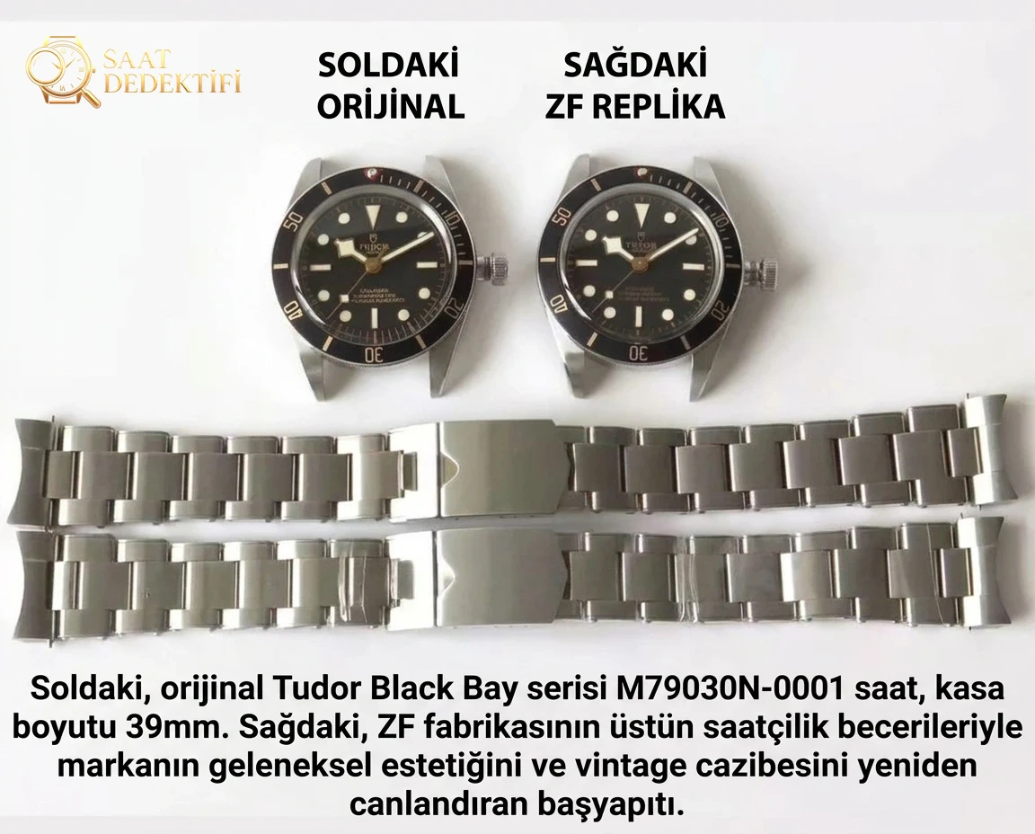 ZF Factory Tudor Black Bay 1958 Küçük Siyah Kalkan M79030 Vintage Saat 39 MM Orijinal Karşılaştırmalı İnceleme - Kadran Detayı ve Bezel İşçiliği