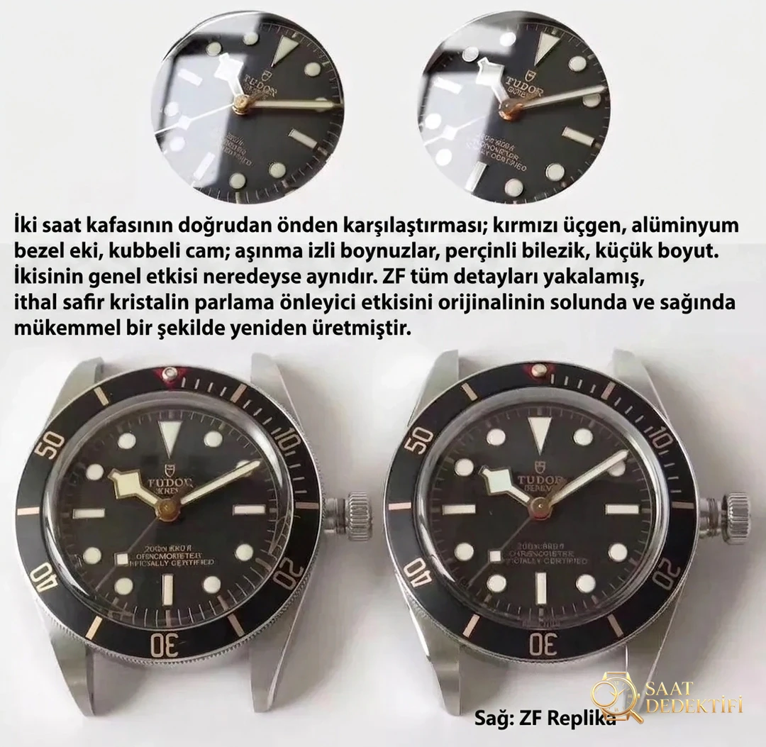 ZF Factory Tudor Black Bay 1958 Küçük Siyah Kalkan M79030 Vintage Saat 39 MM Orijinal Karşılaştırmalı İnceleme - Kasa Profili ve Kurma Kolu İncelemesi