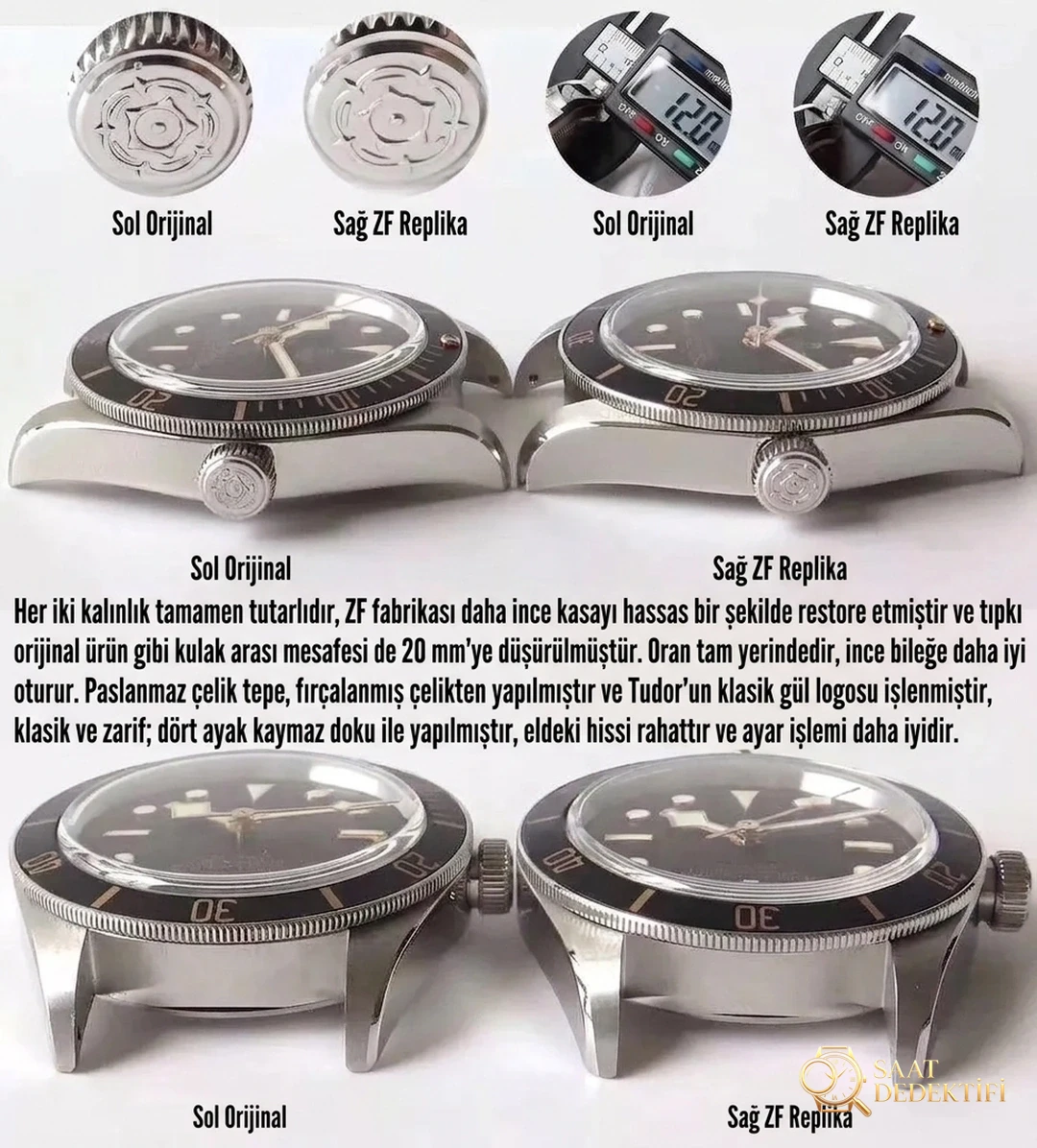 ZF Factory Tudor Black Bay 1958 Küçük Siyah Kalkan M79030 Vintage Saat 39 MM Orijinal Karşılaştırmalı İnceleme - Bilezik, Toka ve Klips Mekanizması