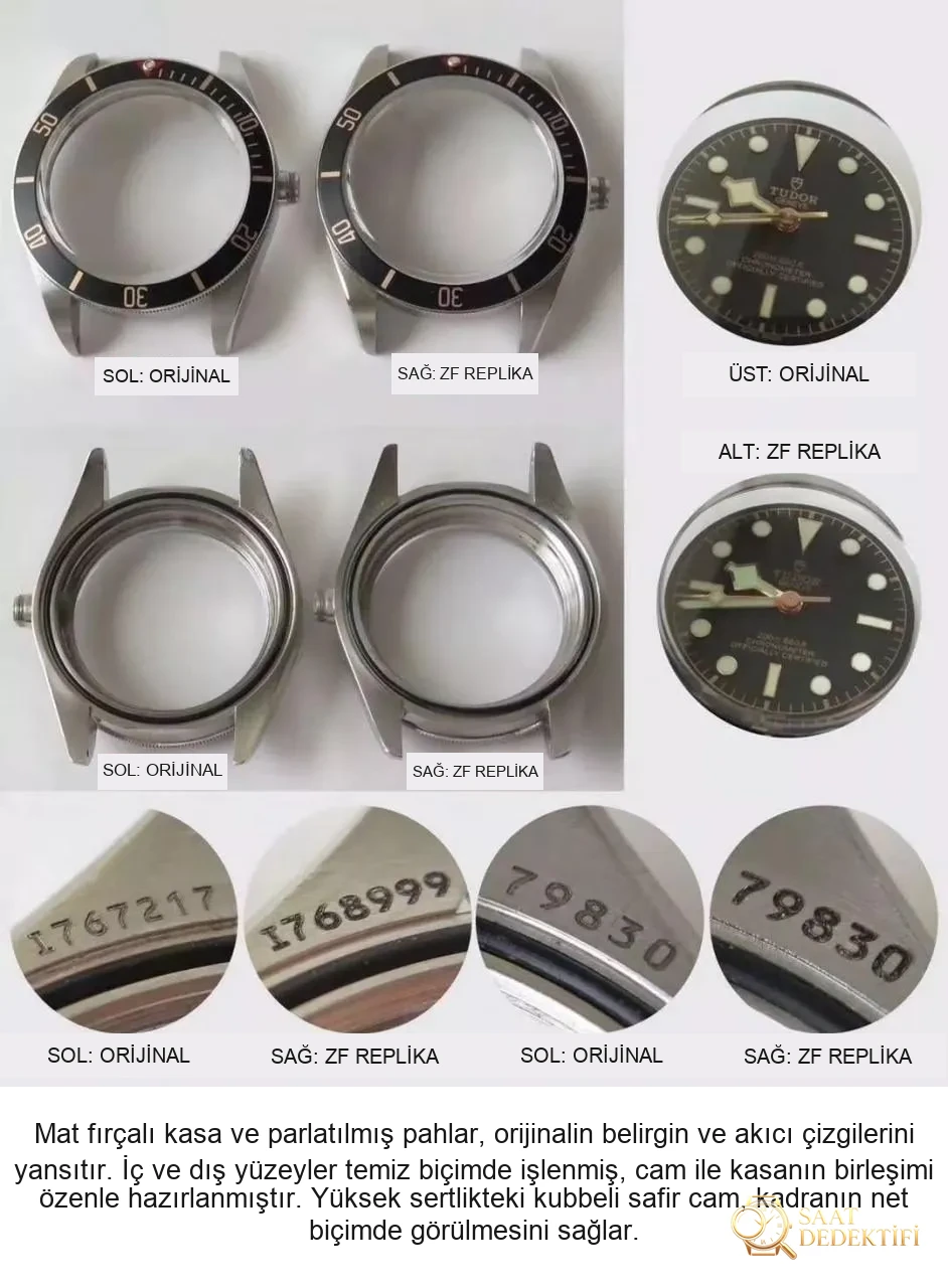 ZF Factory Tudor Black Bay 1958 Küçük Siyah Kalkan M79030 Vintage Saat 39 MM Orijinal Karşılaştırmalı İnceleme - Klips Kilidi ve Lazer Damgalar