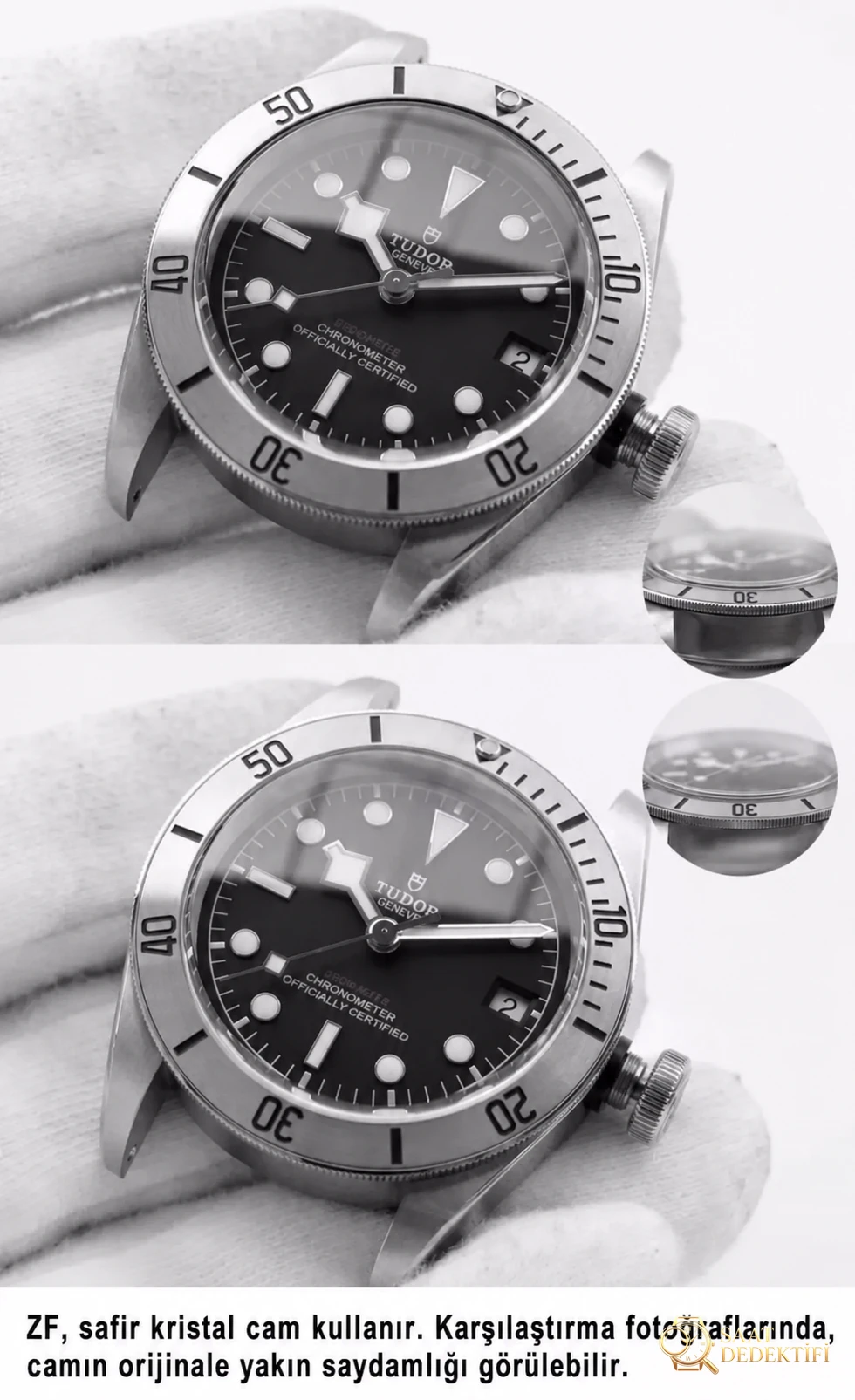 ZF Factory Tudor Black Bay 79730 Small Steel Shield 41 mm replika saat gerçekten nasıl? Orijinalle karşılaştırmalı incelemeye bakalım - Klips Kilidi ve Lazer Damgalar