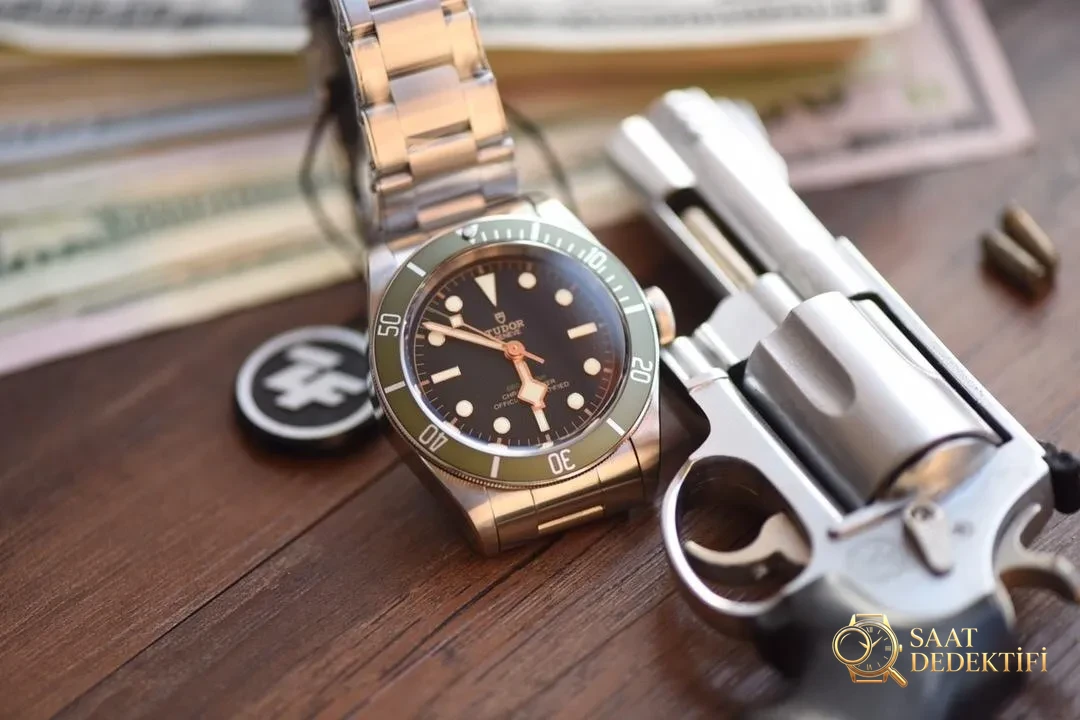ZF Factory Tudor Black Bay küçük yeşil çiçek/yeşil su hayaleti dalış vintage yeşil bezel özel versiyon replika saat incelemesi - Makro Kadran ve İndeks İşçiliği