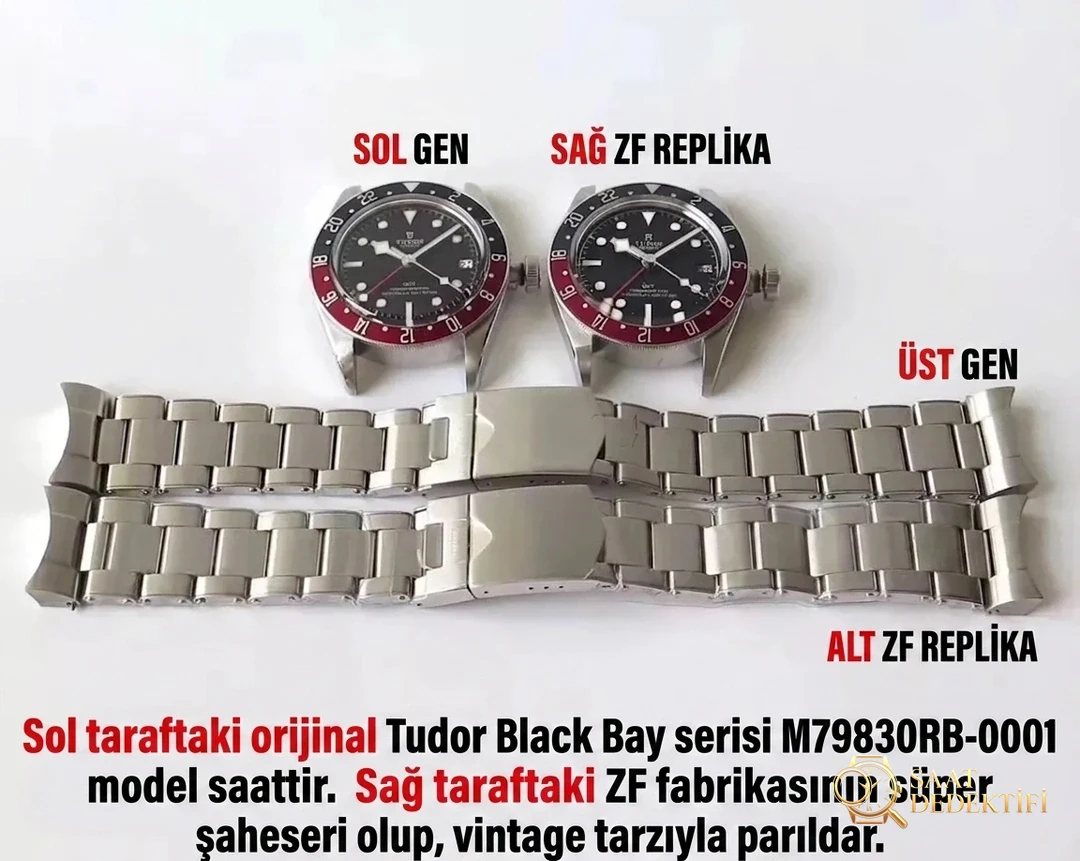 ZF Factory Tudor Black Bay M79830RB-0001 GMT Kırmızı-Mavi Bezelli Replika Saat Gerçek-Replika Karşılaştırması İncelemesi - Arka Kapak ve Mekanizma Detayı