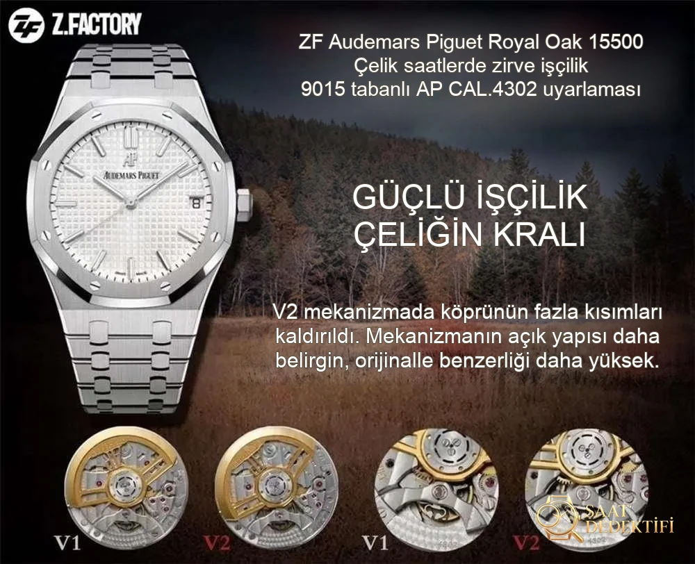 ZF Factory V2 Sürümü Audemars Piguet Royal Oak 15500