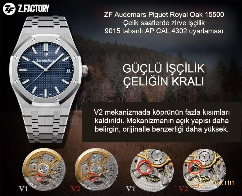 ZF Factory V2 Sürümü Audemars Piguet Royal Oak 15500