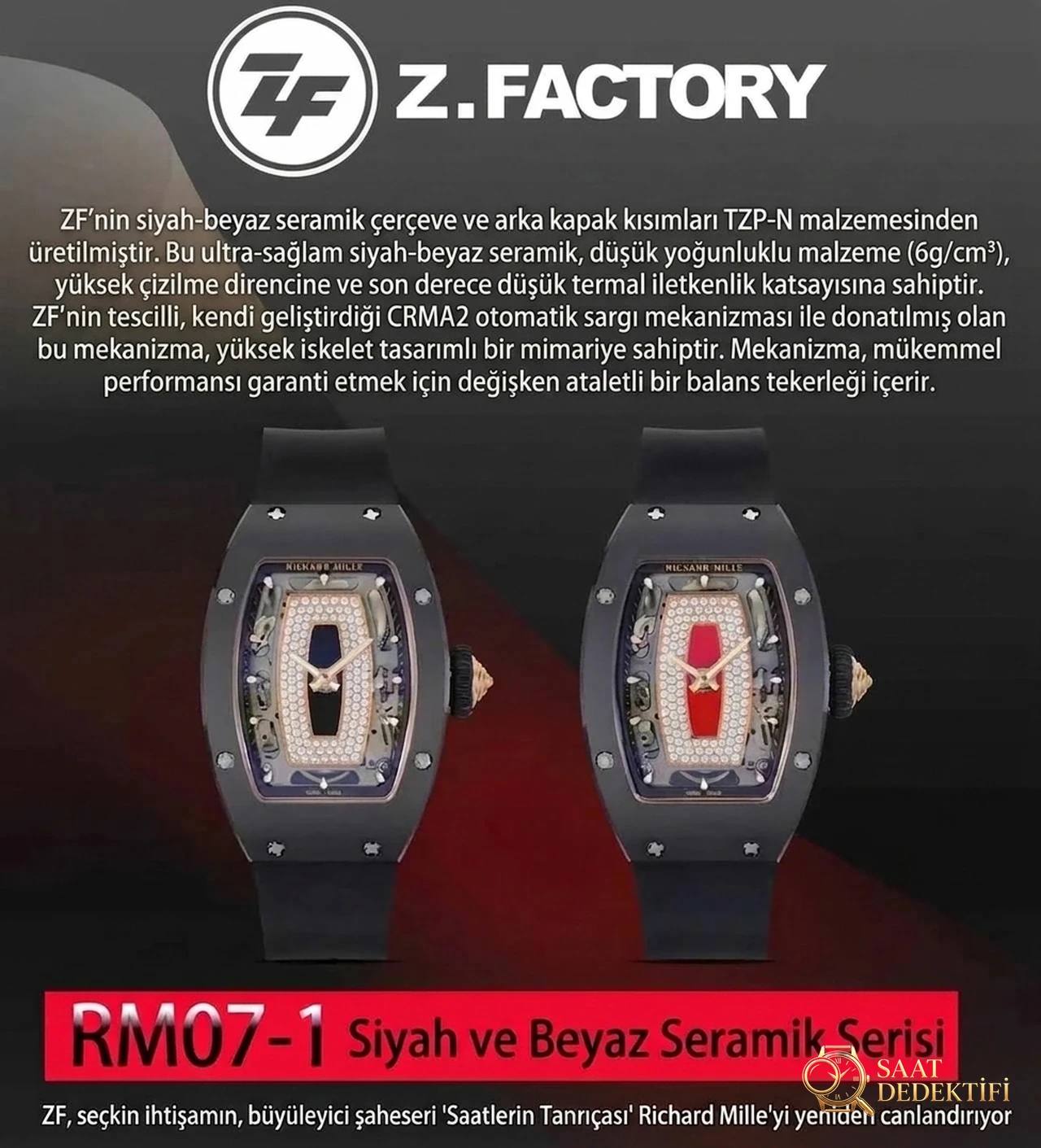 Richard Mille RM07-1 ZF Factory İncelemesi - Ön Görünüm ve Kasa Tasarımı