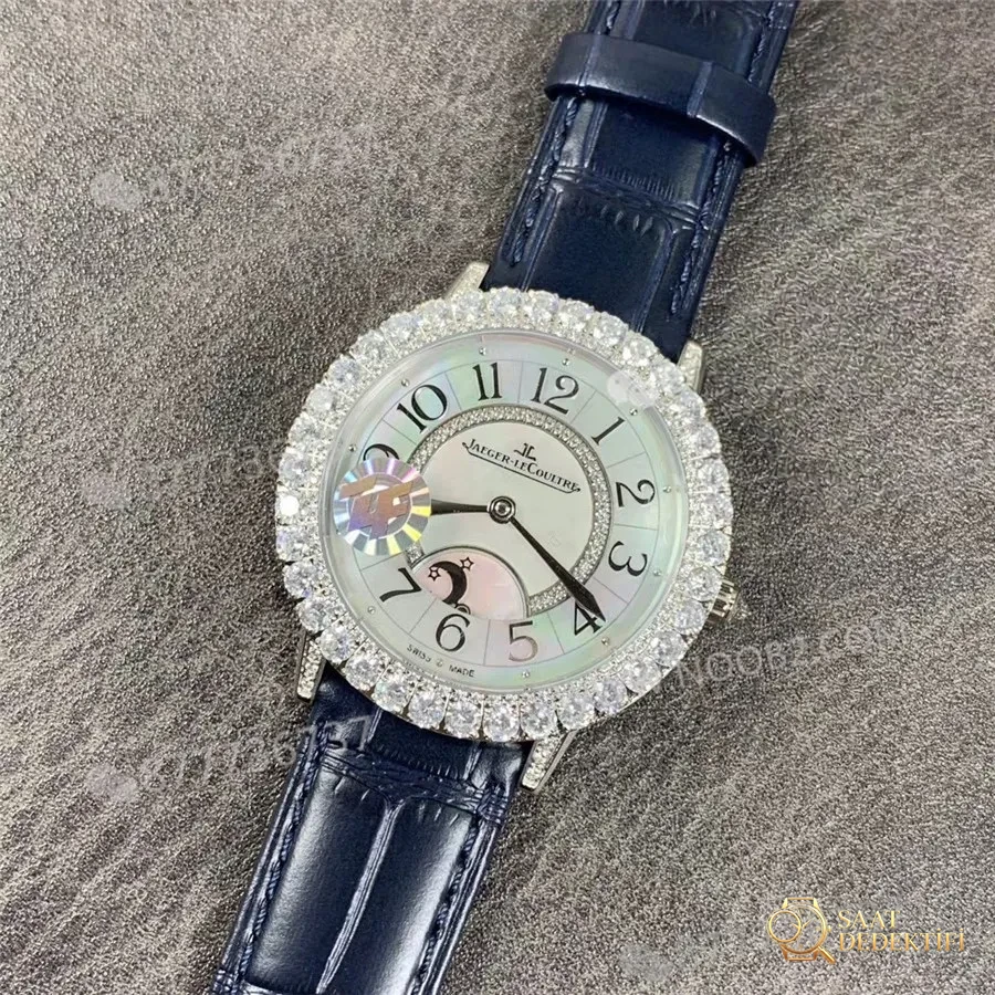 ZF Jaeger-LeCoultre Rendez-Vous Q3523570 Bezeli Elmas Taşlı Kadın Saati - Kadran Detayı ve Bezel İşçiliği