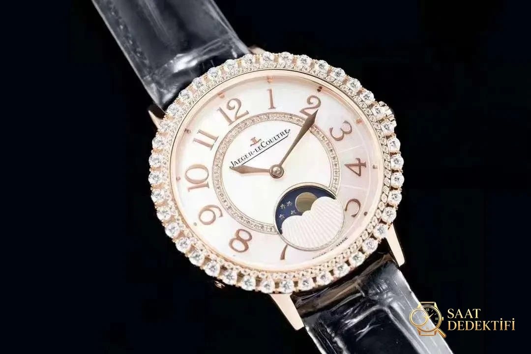 ZF Jaeger-LeCoultre Rendez-Vous serisi ay evreli mücevher kol saati Q3523570 incelemesi - Kadran Detayı ve Bezel İşçiliği