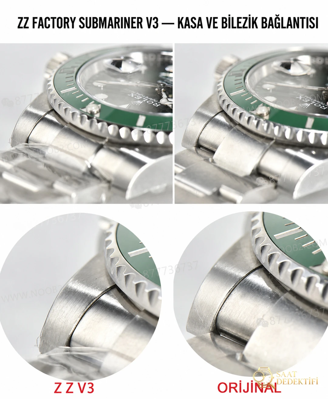ZZ Factory V3 sürümü Rolex yeşil su hayaletinde neler geliştirildi? - Kadran Detayı ve Bezel İşçiliği