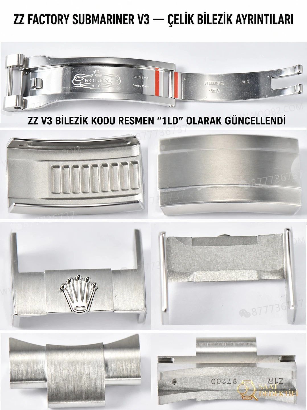 ZZ Factory V3 sürümü Rolex yeşil su hayaletinde neler geliştirildi? - Klips Kilidi ve Lazer Damgalar