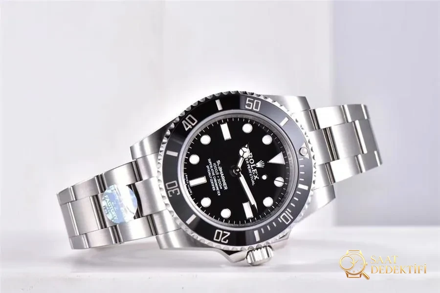 ZZ Rolex tarih penceresiz siyah Submariner 114060-97200 V2 versiyonu, 904 çelik, 3130/2836 mekanizma - Kasa Profili ve Kurma Kolu İncelemesi