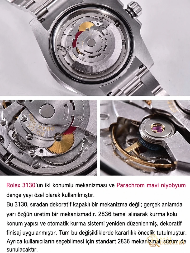 ZZF Factory Rolex Tarihsiz Siyah Submariner 3130 Mekanizmalı 114060-97200 Replika ile Orijinal Karşılaştırmalı İnceleme - Kasa Profili ve Kurma Kolu İncelemesi