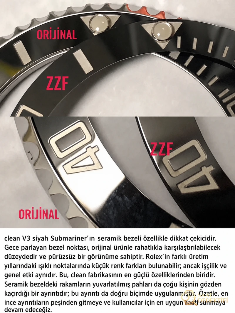 ZZF Factory Rolex Tarihsiz Siyah Submariner 3130 Mekanizmalı 114060-97200 Replika ile Orijinal Karşılaştırmalı İnceleme - Bilekte Duruş ve Kasa Orantısı
